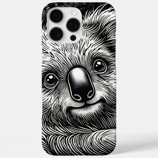 革の背景にいるかわいいコアラのイラスト Case-Mate iPhoneケース (裏面)