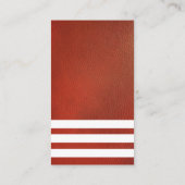 革の背景の白ストライプ色 名刺 (裏面)