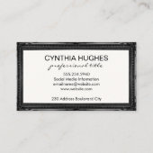 革の背景 |黒のアンティーク枠 名刺 (裏面)