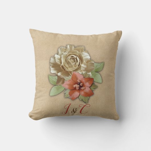 革の花枕 クッション (正面)