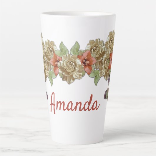 革の花 カフェラテマグ (正面)