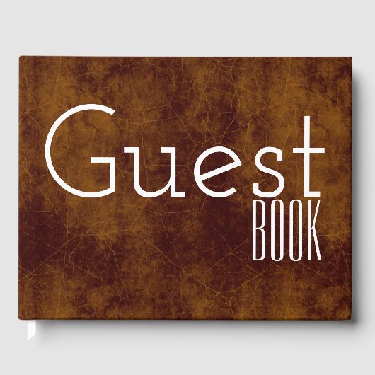 革は白フェイクで茶色に見える ゲストブック (正面)