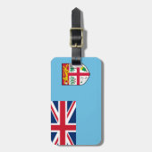 革ひも付きフィジーの荷札の旗 ラゲッジタグ (正面縦)