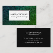 革コンテンポラリーフェイク/白フレーム 名刺 (正面/裏面)