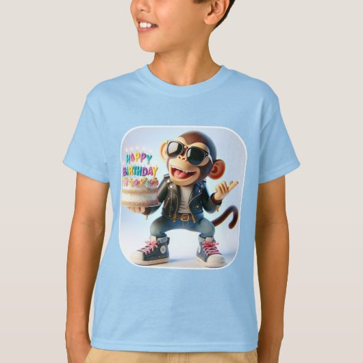 革ジャンのサル, お誕生日おめでとう, Na作 Tシャツ (正面)