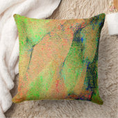 革スタイルしわとオレンジ色の緑擦り切れたの絵を描 クッション (ブランケット)