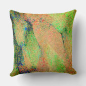 革スタイルしわとオレンジ色の緑擦り切れたの絵を描 クッション (裏面)