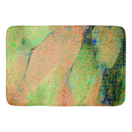 革スタイルしわとオレンジ色の緑擦り切れたの絵を描 バスマット