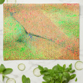 革スタイルしわと緑のオレンジ擦り切れた絵を描色 キッチンタオル (折り畳み)