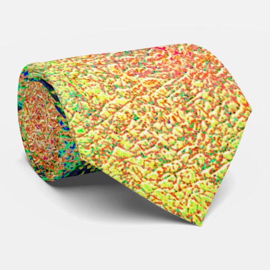 革スタイルしわと緑のオレンジ擦り切れた絵を描色 ネクタイ (ロール)