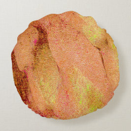 革スタイルに擦り切れたシ絵を描ワ、サーモン ラウンドクッション