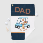 革ステッチユニークルックパパゴルフカートイニシャル ゴルフタオル (インサイチュ)