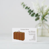 革スーツケース旅行テーマのカスタム 名刺 (スタンド正面)