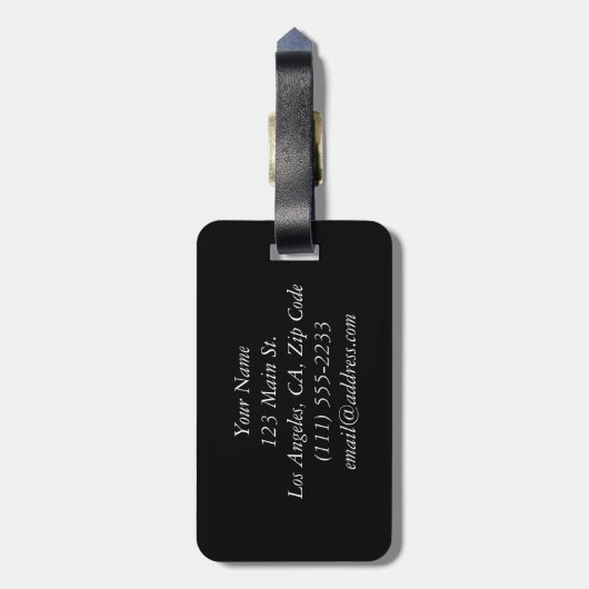 革バンドが付いているエレガントなグリッターの荷物のラベル ラゲッジタグ (裏面縦)
