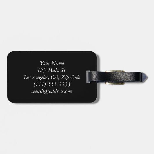 革バンドが付いているエレガントなグリッターの荷物のラベル ラゲッジタグ (裏面横)