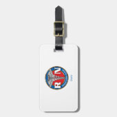 革バンドが付いているカスタムな荷物のラベル ラゲッジタグ (正面縦)