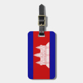 革バンドが付いているカンボジアの荷物のラベルの旗 ラゲッジタグ (正面縦)