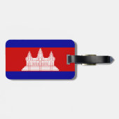 革バンドが付いているカンボジアの荷物のラベルの旗 ラゲッジタグ (裏面横)