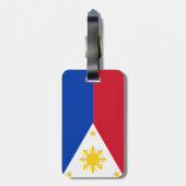 革バンドが付いているフィリピンの荷物のラベルの旗 ラゲッジタグ (裏面縦)