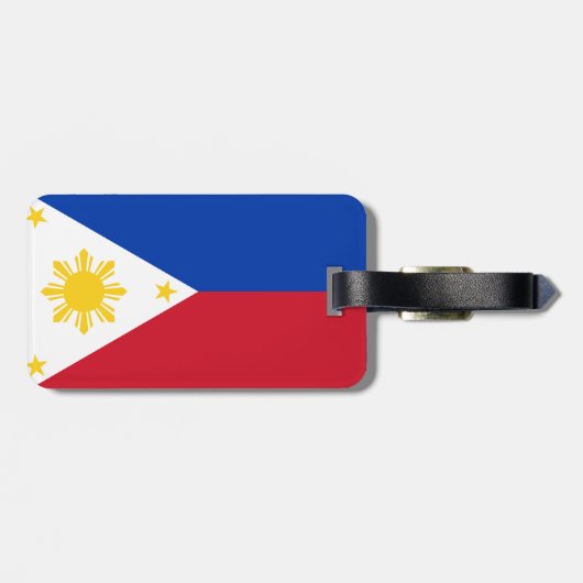 革バンドが付いているフィリピンの荷物のラベルの旗 ラゲッジタグ (裏面横)