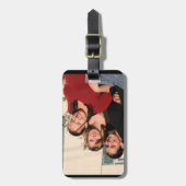 革バンドが付いている写真の荷物のラベル ラゲッジタグ (正面縦)