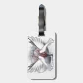 革バンドが付いている愛鳩の荷物のラベル ラゲッジタグ (裏面縦)