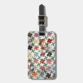 革バンドが付いている母のキルトの荷物のラベル ラゲッジタグ (正面縦)