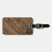 革バンドが付いている納屋の木製のラベル ラゲッジタグ (正面横)