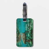 革バンドが付いている荷物のラベルの水泳のカメ ラゲッジタグ (裏面縦)