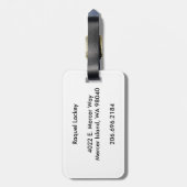 革バンドが付いている荷物のラベル ラゲッジタグ (裏面縦)