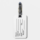 革バンドが付いている荷物のラベル- "私は部屋5"はにとどまりました ラゲッジタグ (裏面縦)