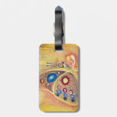 革バンドが付いている蝶芸術の名前の荷物のラベル ラゲッジタグ (裏面縦)