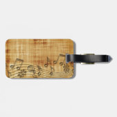 革バンドが付いている音楽ノートの荷物のラベル ラゲッジタグ (裏面横)