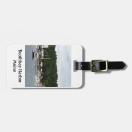 革バンドが付いているBoothbay港のボートの荷物のラベル ラゲッジタグ