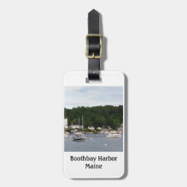 革バンドが付いているBoothbay港のボートの荷物のラベル ラゲッジタグ