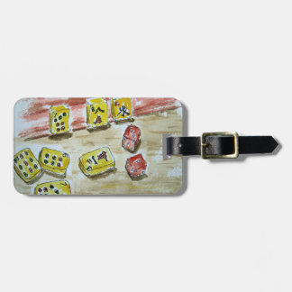 革バンドが付いているMah Jongg (mahjong)の荷物のラベル ラゲッジタグ