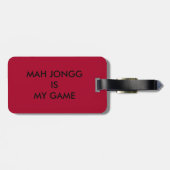 革バンドが付いているMah Jongg (mahjong)の荷物のラベル ラゲッジタグ (裏面横)