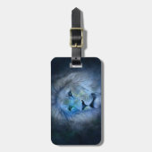 革バンドを持つLuggage Tagライオン王 ラゲッジタグ (正面縦)