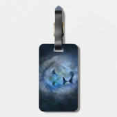 革バンドを持つLuggage Tagライオン王 ラゲッジタグ (裏面縦)