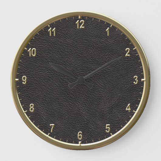革パターン10.75" ラージ壁時計 (正面)