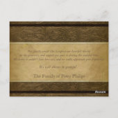 革フェイクパーチメント写真悔やみや弔慰ありがとうP ポストカード (裏面)