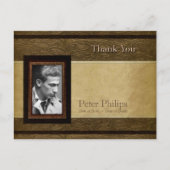 革フェイクパーチメント写真悔やみや弔慰ありがとうP ポストカード (正面)