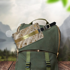 革フェイク模様酸洗金ゴールド金属ラベル ラゲッジタグ