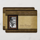 革フェイク製パーチメント写真供養 招待状 (正面/裏面)