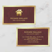 革フェイク金箔ホームロゴ実在エステート 名刺 (正面/裏面)