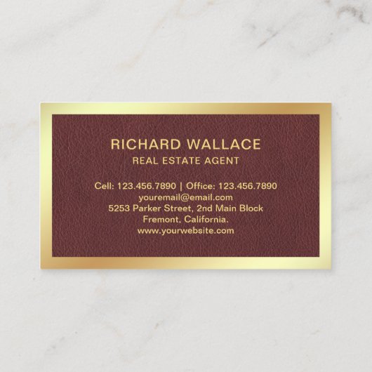 革フェイク金箔ホームロゴ実在エステート 名刺 (裏面)