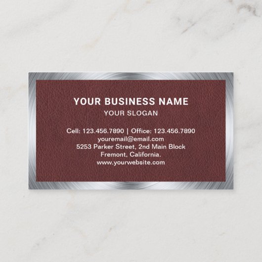 革フェイク鋼丸鋸大工 名刺 (裏面)