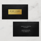 革フェイク/金属金ゴールド 名刺 (正面/裏面)