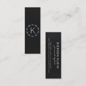 革モノグラム付き星の羽毛パターン スキニー名刺 (正面/裏面)