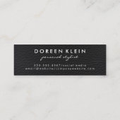 革モノグラム付き星の羽毛パターン スキニー名刺 (裏面)